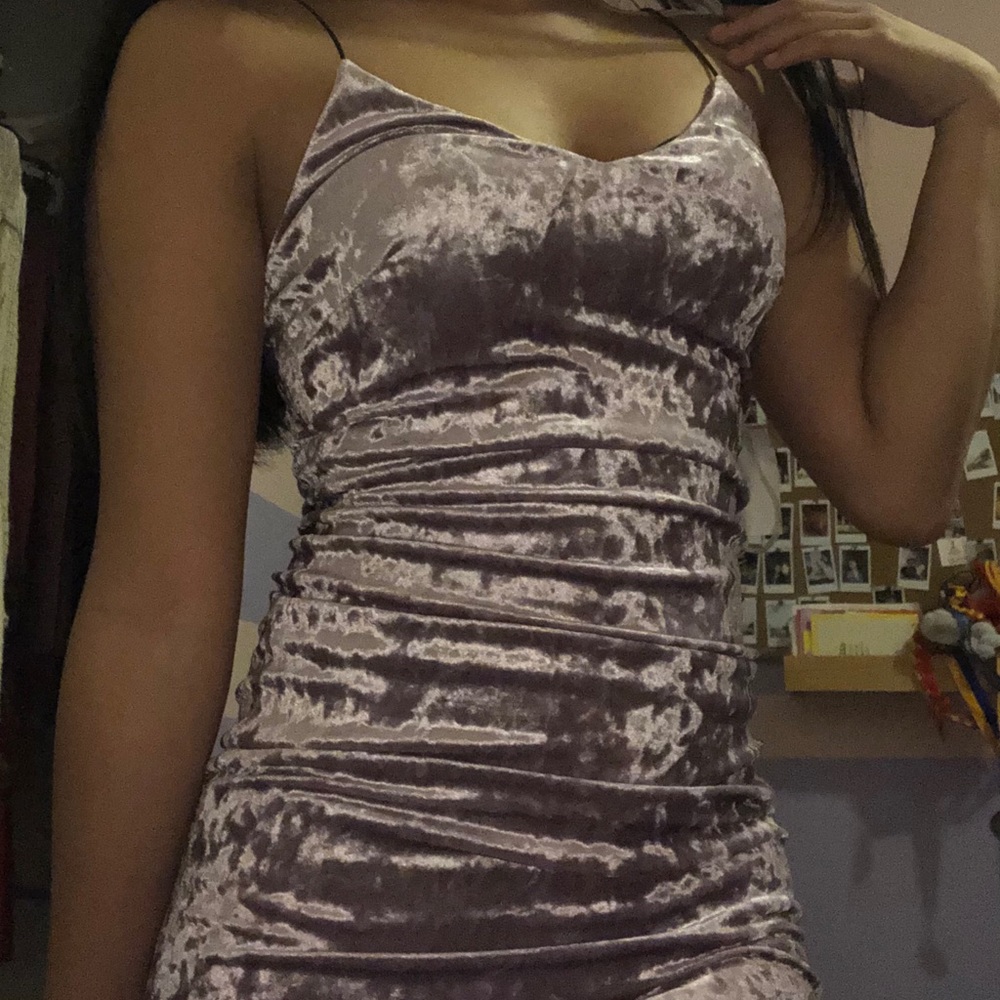 PURPLE VELVET BODYCON DRESS